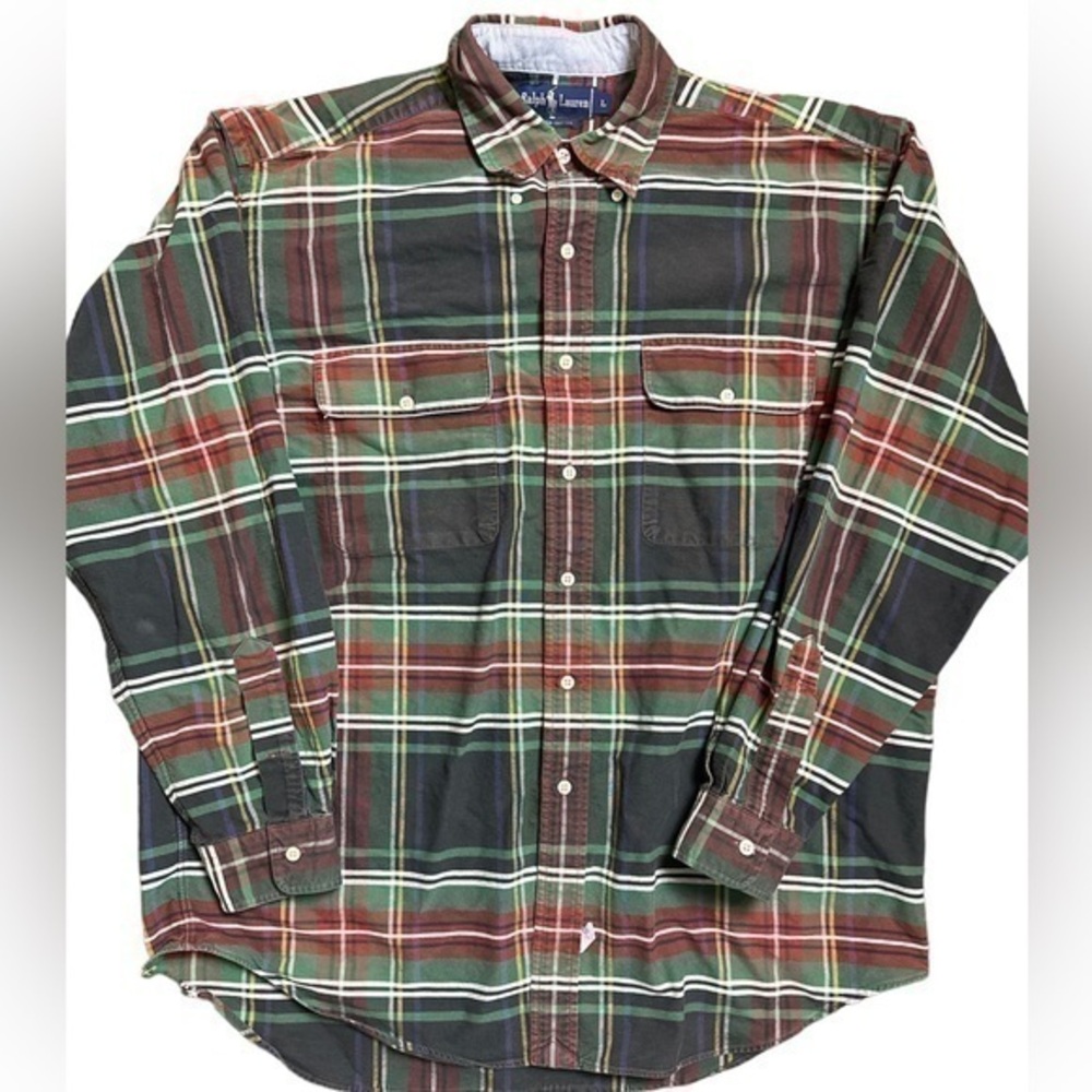 Vintage Ralph Lauren Men’s Plaid Button Down Shirt Size L